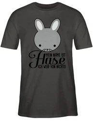 Shirtracer T-Shirt Mein Name ist Hase ich weiß von nichts Braun/Hellgrau/Grau/Rosa