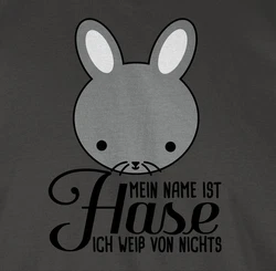Shirtracer T-Shirt Mein Name ist Hase ich weiß von nichts Braun/Hellgrau/Grau/Rosa