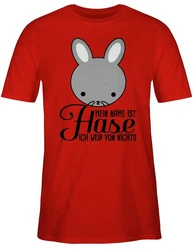 Shirtracer T-Shirt Mein Name ist Hase ich weiß von nichts Braun/Rot/Bordeaux