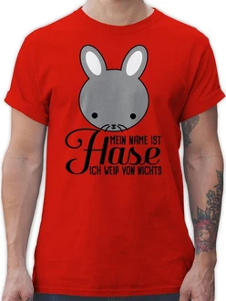 Shirtracer T-Shirt Mein Name ist Hase ich weiß von nichts Braun/Rot/Bordeaux Shirtracer T-Shirt Mein Name ist Hase ich weiß von nichts Braun/Rot/Bordeaux