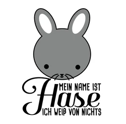 Shirtracer T-Shirt Mein Name ist Hase ich weiß von nichts Hellblau/Blau/Braun/Grau