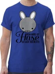 Shirtracer T-Shirt Mein Name ist Hase ich weiß von nichts Hellblau/Blau/Braun/Grau