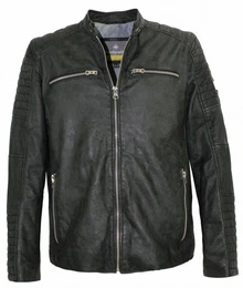 Lederjacke - Herren Lederjacke Lammleder schwarz