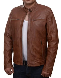 Lederjacke GIL Herren-Lederjacke Classic Rider Brusttaschen Leder Vintage