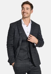 Jeff Oscar Blazer Sakko Dunkelgrau/Grau/Dunkelblau/Hellblau