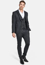 Jeff Oscar Blazer Sakko Dunkelgrau/Grau/Dunkelblau/Hellblau