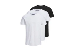 JACK & JONES T-Shirt JJEORGANIC BASIC TEE SS O-NE 3PK MP NOOS Weiß/Dunkelblau/Schwarz/Grau