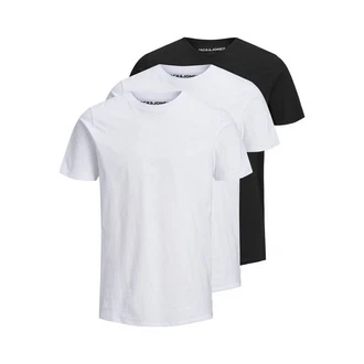 JACK & JONES T-Shirt JJEORGANIC BASIC TEE SS O-NE 3PK MP NOOS Weiß/Dunkelblau/Schwarz/Grau
