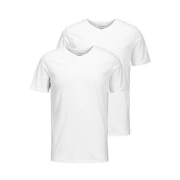 T-Shirt Herren T-Shirt, 2er Pack - JACBASIC V-NECK TEE, (Packung, 2er Pack)