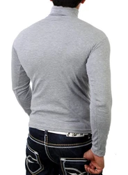 Reslad Rollkragenpullover Slim Fit (1-tlg) Grau/Hellgrau