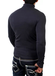 Reslad Rollkragenpullover Slim Fit (1-tlg) Dunkelblau