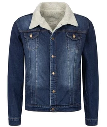 Winterjacke Winter Jeansjacke mit Teddyfellkragen H-217