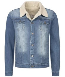 Winterjacke Winter Jeansjacke mit Teddyfellkragen H-217