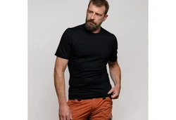 Tom Fyfe T-Shirt Merino Herren Schwarz/Dunkelgrau/Grau