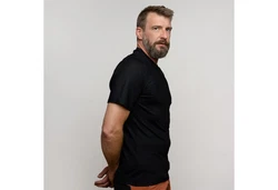 Tom Fyfe T-Shirt Merino Herren Schwarz/Dunkelgrau/Grau