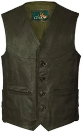 Lederweste Lederweste braun/oliv Bffellederweste Jagdweste aus echtem Leder NEU
