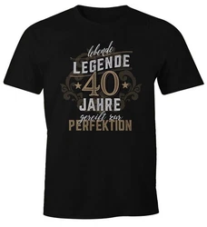 MoonWorks Print-Shirt Herren Geschenk T-Shirt Geburtstag Lebende Legende Rot/Schwarz/Beige/Dunkelrot