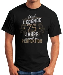 MoonWorks Print-Shirt Herren Geschenk T-Shirt Geburtstag Lebende Legende Schwarz/Beige