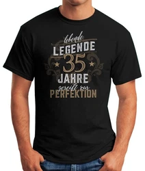MoonWorks Print-Shirt Herren Geschenk T-Shirt Geburtstag Lebende Legende Schwarz/Beige/Grau