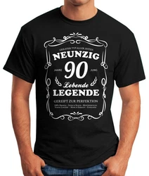 MoonWorks Print-Shirt Herren Geschenk T-Shirt Geburtstag Lebende Legende Dunkelrot/Gelb/Schwarz/Dunkelgrau