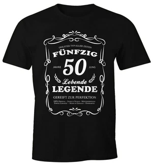 MoonWorks Print-Shirt Herren Geschenk T-Shirt Geburtstag Lebende Legende