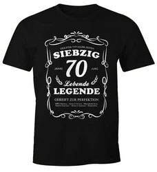 MoonWorks Print-Shirt Herren Geschenk T-Shirt Geburtstag Lebende Legende Hellblau/Grün/Schwarz/Gelb/Braun