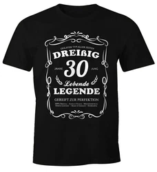 MoonWorks Print-Shirt Herren Geschenk T-Shirt Geburtstag Lebende Legende Schwarz/Gelb/Beige/Dunkelrot/Lila/Dunkelblau/Weiß/Hellblau