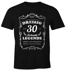 MoonWorks Print-Shirt Herren Geschenk T-Shirt Geburtstag Lebende Legende Schwarz/Gelb/Beige/Dunkelrot/Lila/Dunkelblau/Weiß/Hellblau