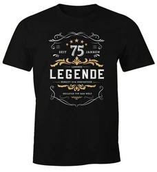 MoonWorks Print-Shirt Herren Lebende Legende Schwarz/Gelb/Dunkelblau/Beige