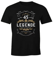 MoonWorks Print-Shirt Herren Lebende Legende Schwarz/Rot/Dunkelblau/Gelb