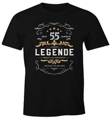 MoonWorks Print-Shirt Herren Lebende Legende Schwarz/Gelb/Dunkelblau