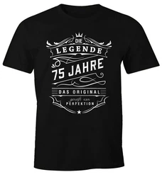 MoonWorks Print-Shirt Herren Geschenk T-Shirt Geburtstag Die Legende (30-80 Jahre) Schwarz/Bordeaux/Gelb
