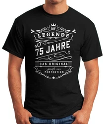 MoonWorks Print-Shirt Herren Geschenk T-Shirt Geburtstag Die Legende (30-80 Jahre) Schwarz/Bordeaux/Gelb