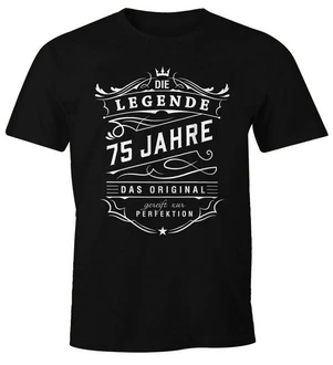 MoonWorks Print-Shirt Herren Geschenk T-Shirt Geburtstag Die Legende (30-80 Jahre) Schwarz/Bordeaux/Gelb