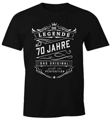 MoonWorks Print-Shirt Herren Geschenk T-Shirt Geburtstag Die Legende (30-80 Jahre) Schwarz/Gelb/Dunkelrot/Bordeaux/Lila