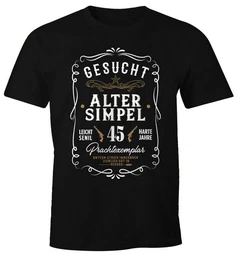 Print-Shirt Herren Geschenk T-Shirt Geburtstag Gesucht Alter Simpel Wanted 30-80 Jahre Western mit Print