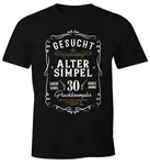 MoonWorks Print-Shirt Herren Geschenk T-Shirt Geburtstag Gesucht Alter Simpel Wanted (30-80 Jahre) Silber/Schwarz/Braun/Beige MoonWorks Print-Shirt Herren Geschenk T-Shirt Geburtstag Gesucht Alter Simpel Wanted (30-80 Jahre) Silber/Schwarz/Braun/Beige