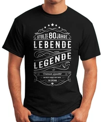 MoonWorks Print-Shirt Herren Geschenk T-Shirt Geburtstag Lebende Legende Schwarz/Dunkelrot/Braun/Gelb