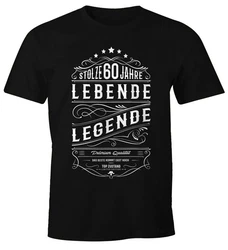 MoonWorks Print-Shirt Herren Geschenk T-Shirt Geburtstag Lebende Legende Schwarz/Gelb
