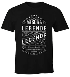 MoonWorks Print-Shirt Herren Geschenk T-Shirt Geburtstag Lebende Legende Schwarz/Gelb