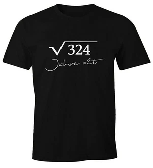 MoonWorks Print-Shirt Herren Wurzel Mathe Fun-Shirt Schwarz/Dunkelbraun/Grün/Lila