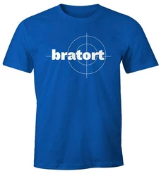 MoonWorks Print-Shirt Herren T-Shirt bratort Fun-Shirt Motiv Shirt Parodie Grillen BBQ Dunkelblau/Blau/Türkis/Hellblau/Braun