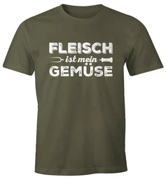Print-Shirt Herren T-Shirt Fleisch ist mein Gemse Fun-Shirt Barbecue BBQ Grillen Food mit Print