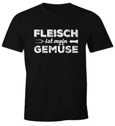 Print-Shirt Herren T-Shirt Fleisch ist mein Gemse Fun-Shirt Barbecue BBQ Grillen Food mit Print