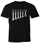 MoonWorks Herren Shirt Bieröffner Flaschenöffner Schraubenschlüssel Fun-Shirt Beige/Lila/Schwarz