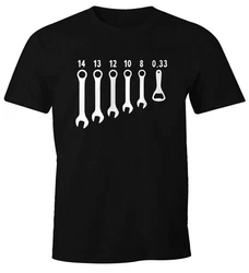 MoonWorks Herren Shirt Bieröffner Flaschenöffner Schraubenschlüssel Fun-Shirt Beige/Lila/Schwarz