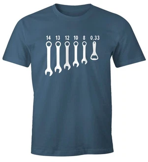 MoonWorks Herren Shirt Bieröffner Flaschenöffner Schraubenschlüssel Fun-Shirt