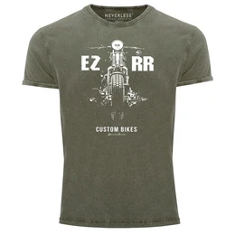 Print-Shirt Cooles Angesagtes Herren T-Shirt Vintage Shirt Biker Motorrad Chopper mit Print