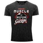 Neverless Print-Shirt Vintage Retro American Muscle Dunkelgrau/Grau