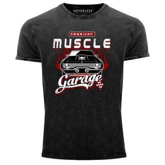 Neverless Print-Shirt Vintage Retro American Muscle